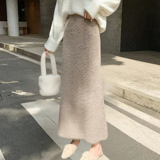 Sahari - Gonna Midi da Donna | Pelliccia Sintetica, Elegante, Comoda