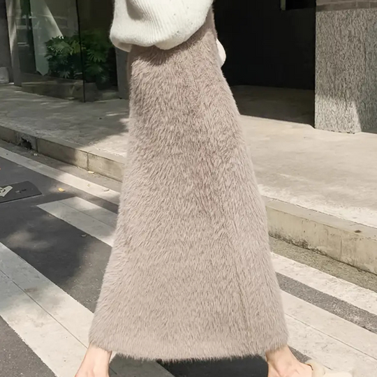 Sahari - Gonna Midi da Donna | Pelliccia Sintetica, Elegante, Comoda