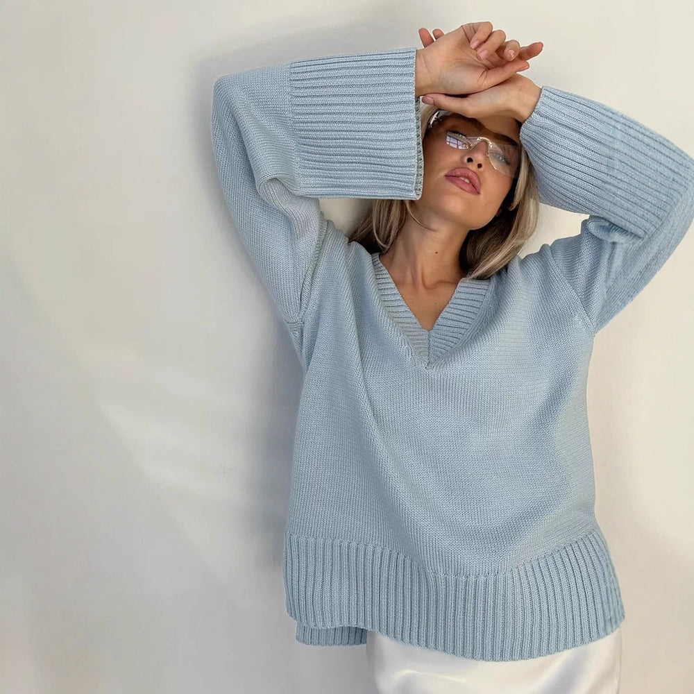 Sahari - Dames Trui | V-hals, Katoenmengsel, Comfortabel