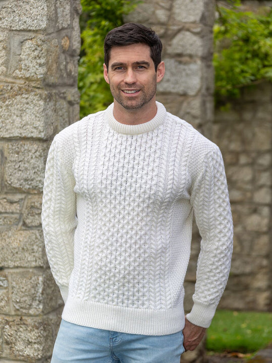 Sahari - Heren Trui | Kabelgebreid, 100% Merinowol, Ademend