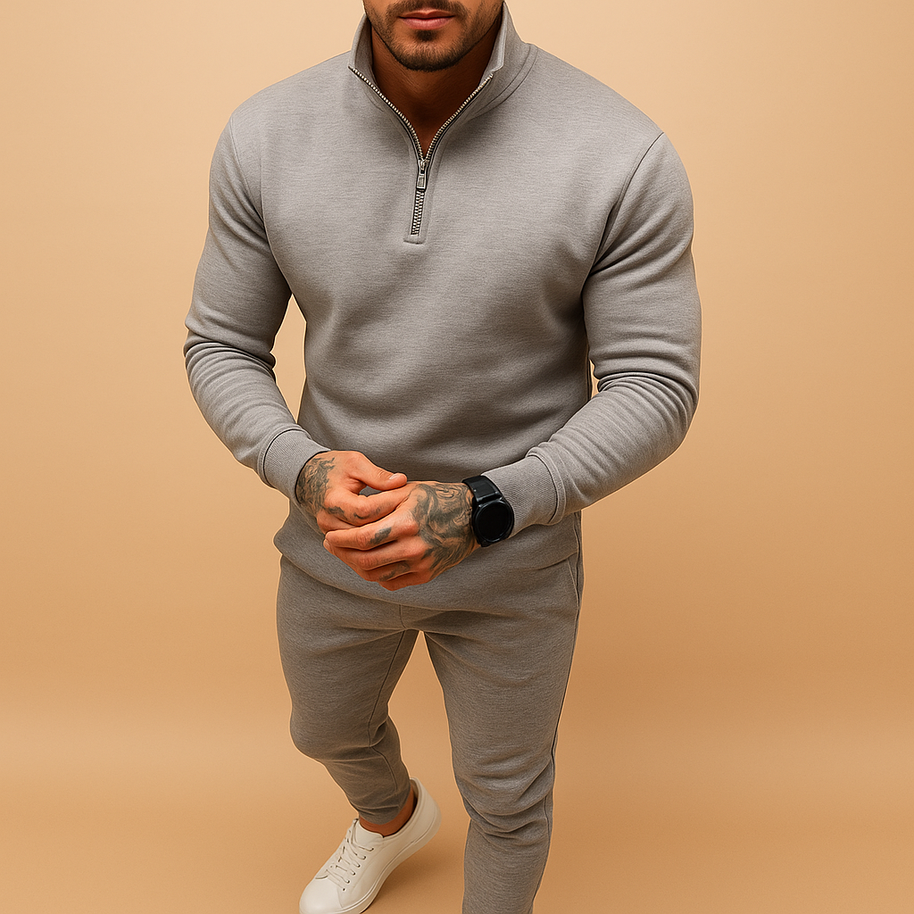 Sahari - Heren Trainingspak | Halve-Rits Sweatshirt, Joggingbroek, Ademend