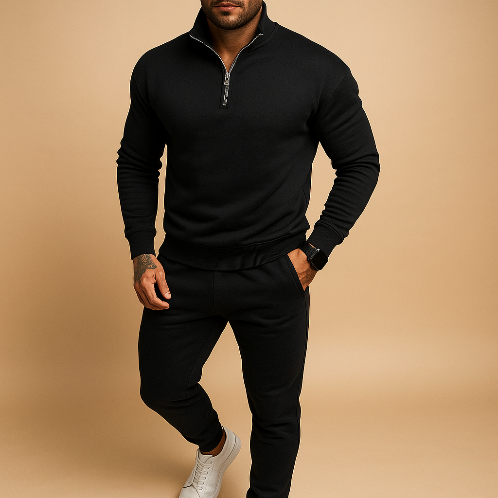 Sahari - Heren Trainingspak | Halve-Rits Sweatshirt, Joggingbroek, Ademend