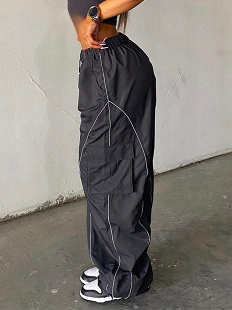 Sahari - Damen Baggy Hose | Low Waist, Weites Bein