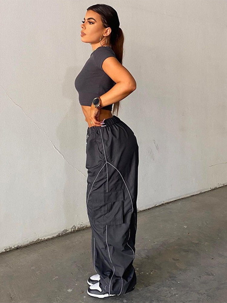 Sahari - Damen Baggy Hose | Low Waist, Weites Bein