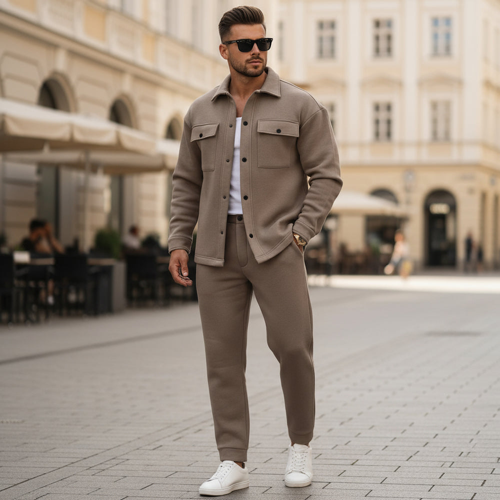 Herren Zweiteiler | Lässiges Hemd mit Elastischer Hose, Bequemer Schnitt für Sommer - 2