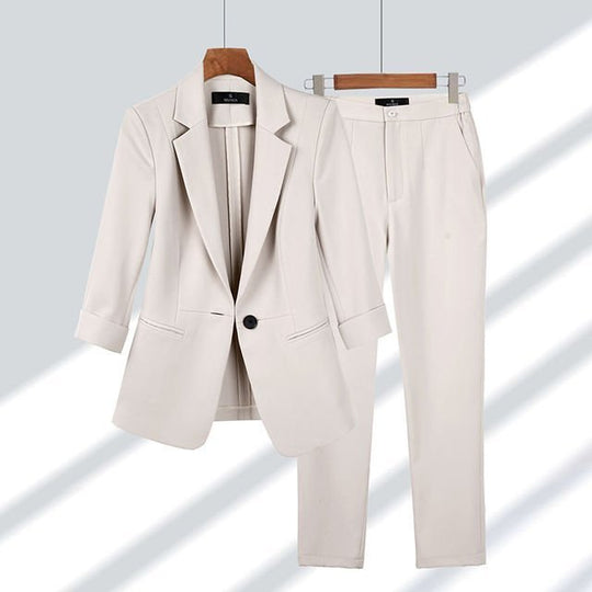 Sahari - Conjunto de blazer y pantalón para mujer | Entallado, elegante, versátil