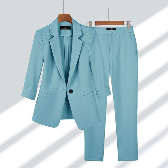 Sahari - Conjunto de blazer y pantalón para mujer | Entallado, elegante, versátil
