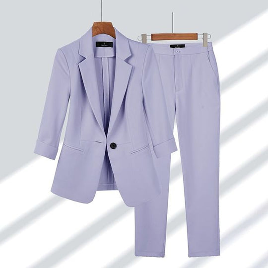 Sahari - Conjunto de blazer y pantalón para mujer | Entallado, elegante, versátil