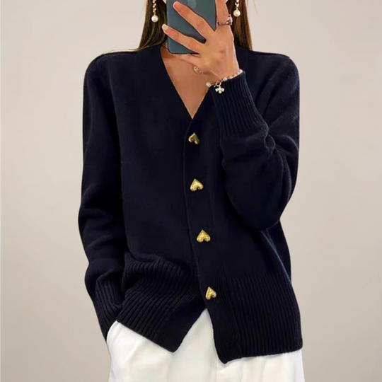 Sahari - Dames Cardigan | Gouden Hartknopen, Elegante Pasvorm