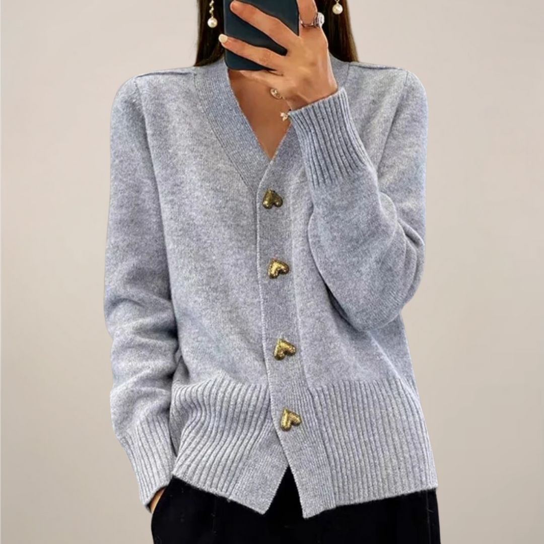 Sahari - Dames Cardigan | Gouden Hartknopen, Elegante Pasvorm