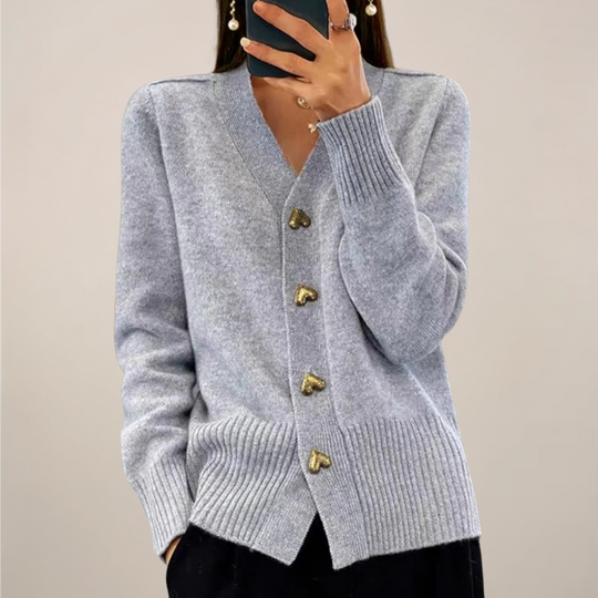 Sahari - Dames Cardigan | Gouden Hartknopen, Elegante Pasvorm