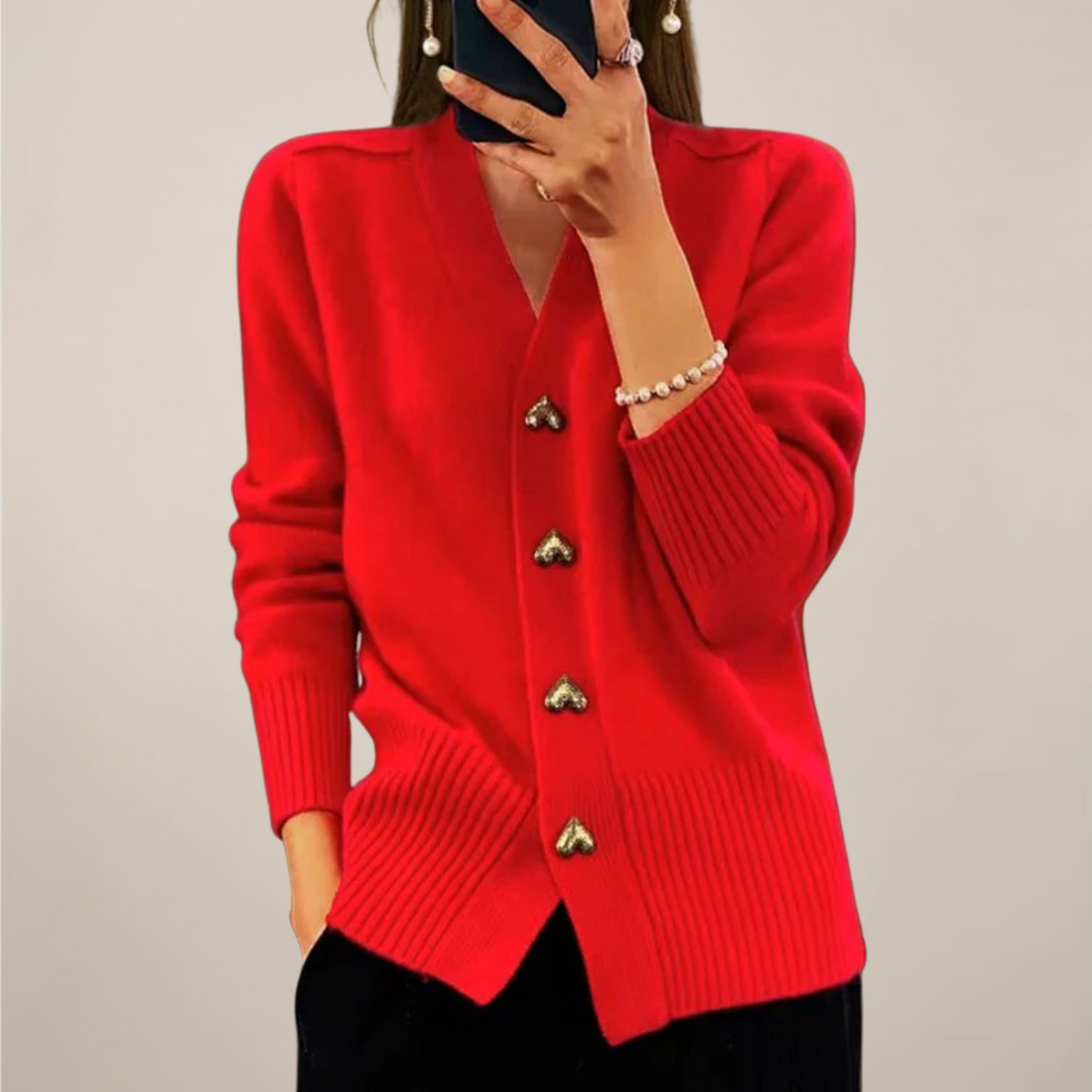 Sahari - Dames Cardigan | Gouden Hartknopen, Elegante Pasvorm