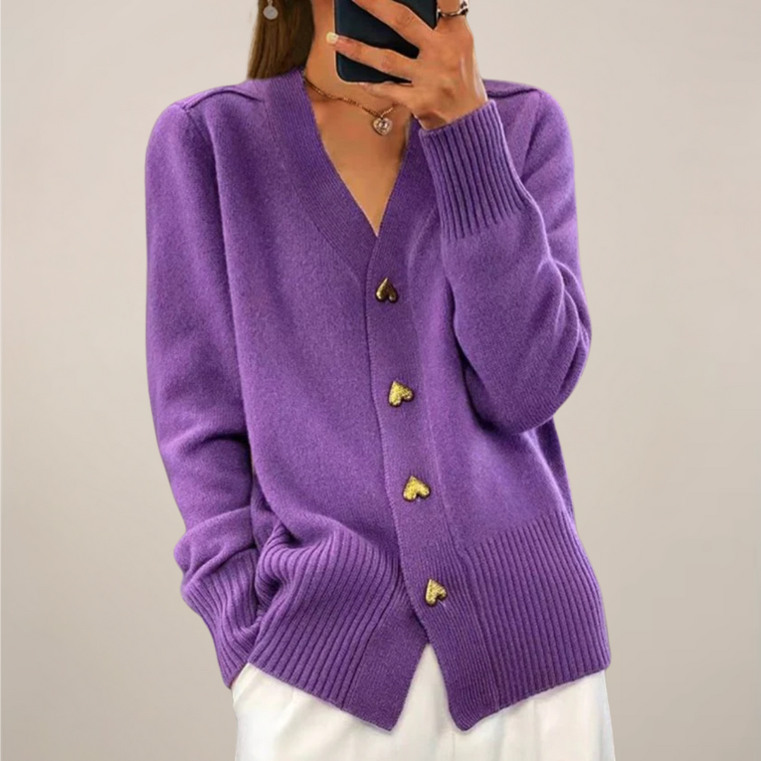 Sahari - Dames Cardigan | Gouden Hartknopen, Elegante Pasvorm