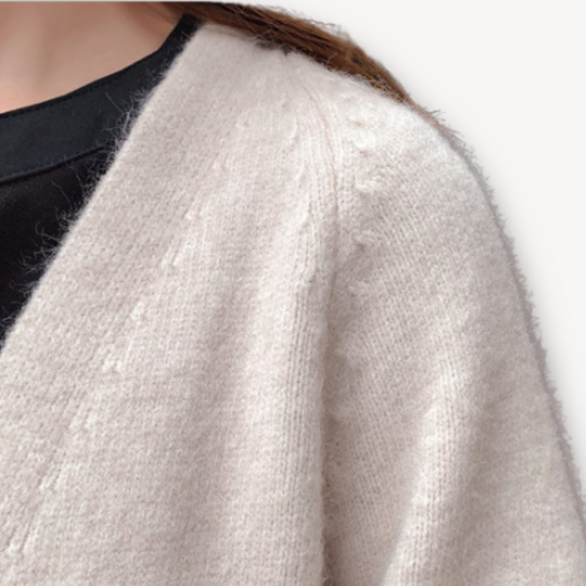 Sahari - Dames Cardigan | Lange Gebreide Jas, Kasjmier, Open Voorkant