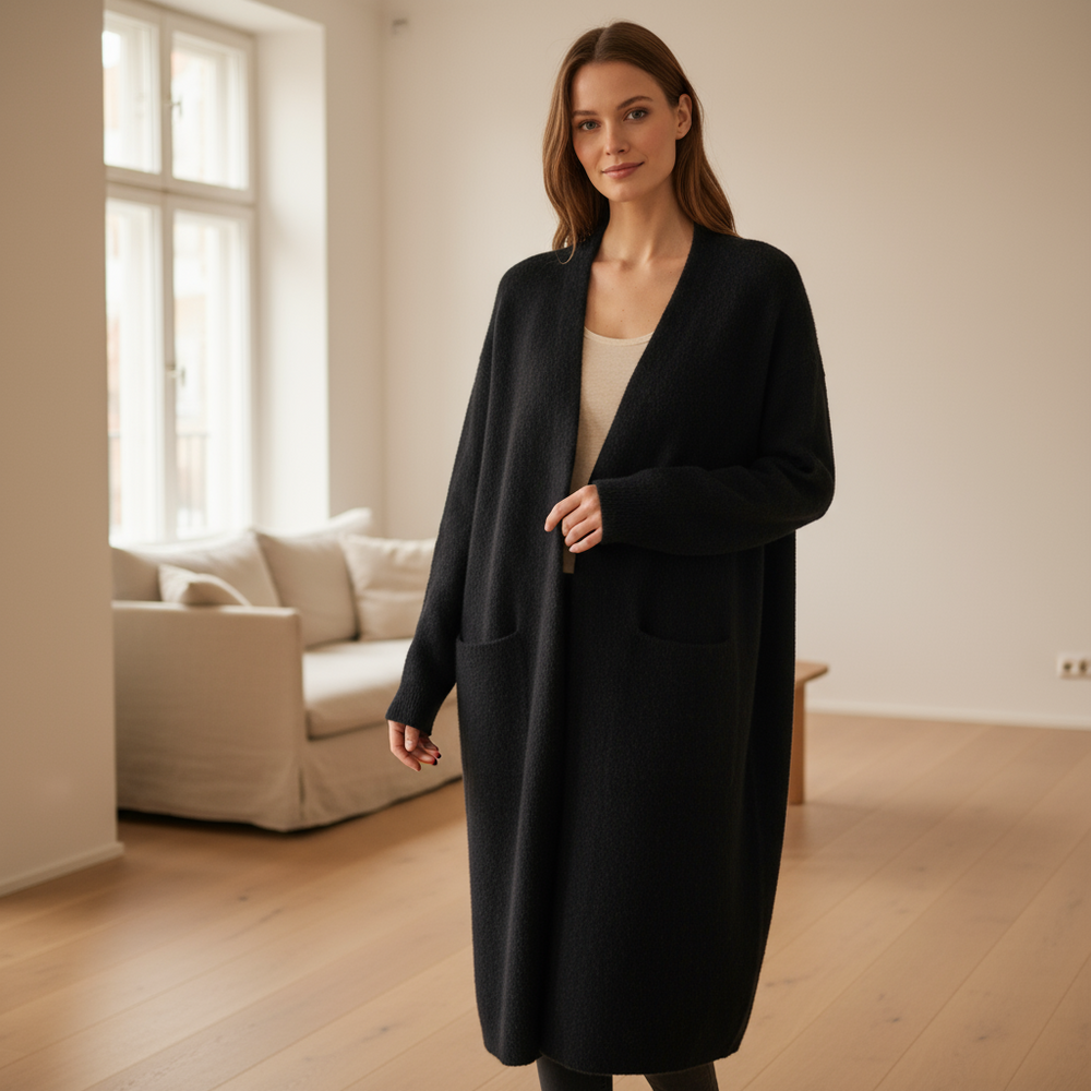 Sahari - Damen Cardigan | Langes Design, Offene Vorderseite