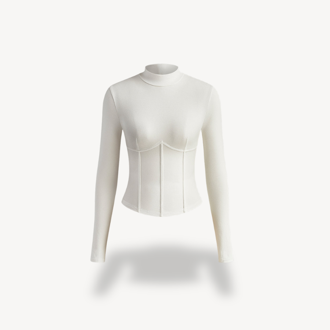 Sahari - Damen Corset Top | Elastisch, Elegant, Langarm