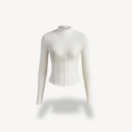 Sahari - Damen Corset Top | Elastisch, Elegant, Langarm