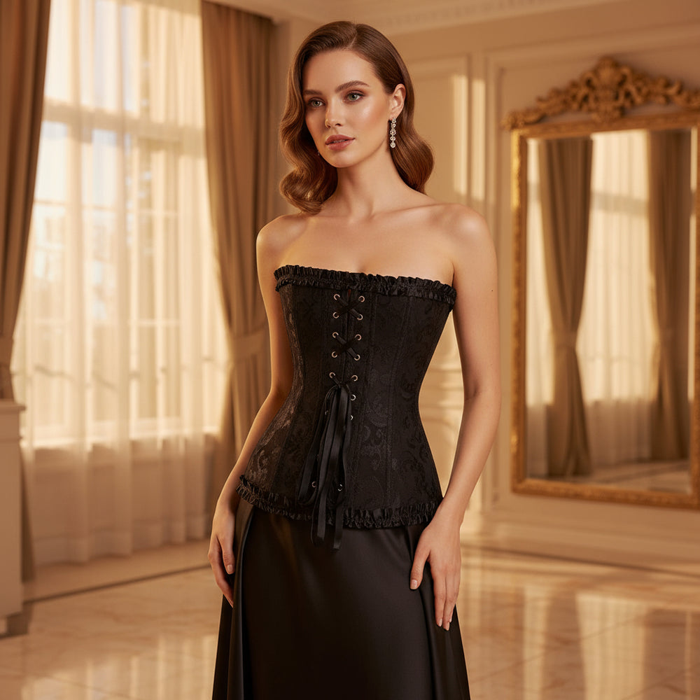 Sahari - Damen Korsett | Strapless, Elegantes Design, Formend, Schwarz