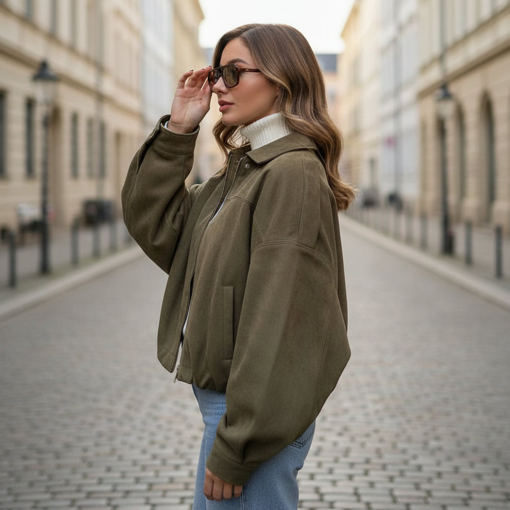 Damen Jacke | Lässiger Schnitt, Cropped Modell - 2