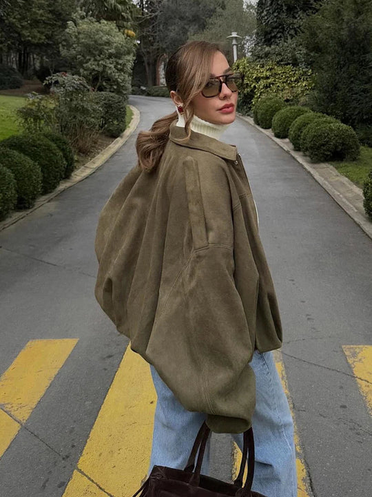 Sahari - Giacca corta da donna | Look in camoscio, vestibilità comoda