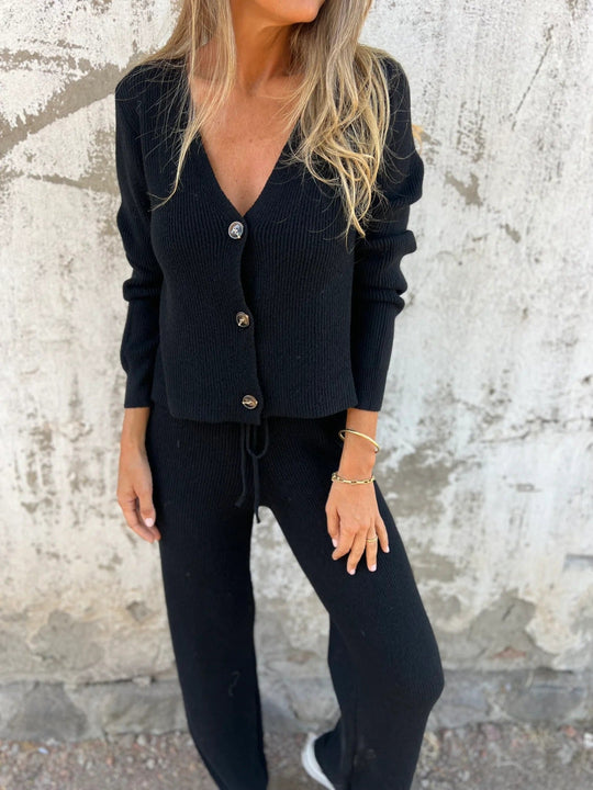 Sahari - Conjunto de ropa cómoda para mujer | Punto, Cintura ajustable, Look elegante