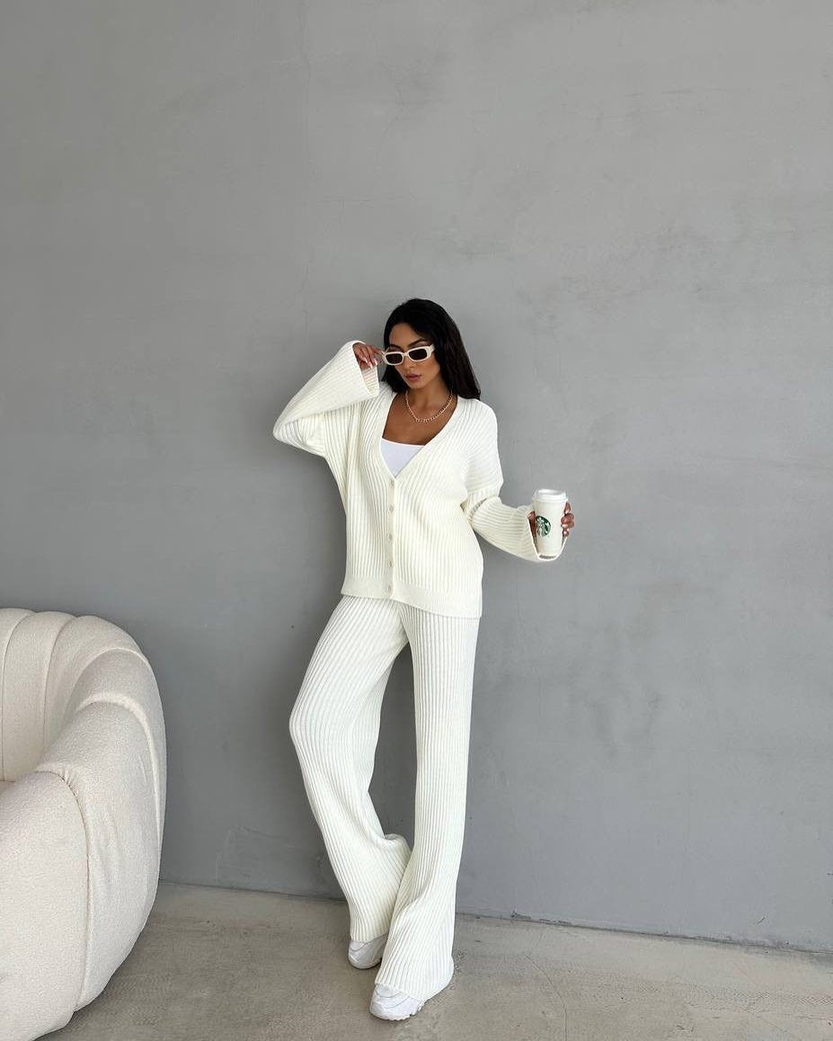 Sahari - Dames Loungewear Set | Wijde Mouwen, Knopenlijst, Comfortabel