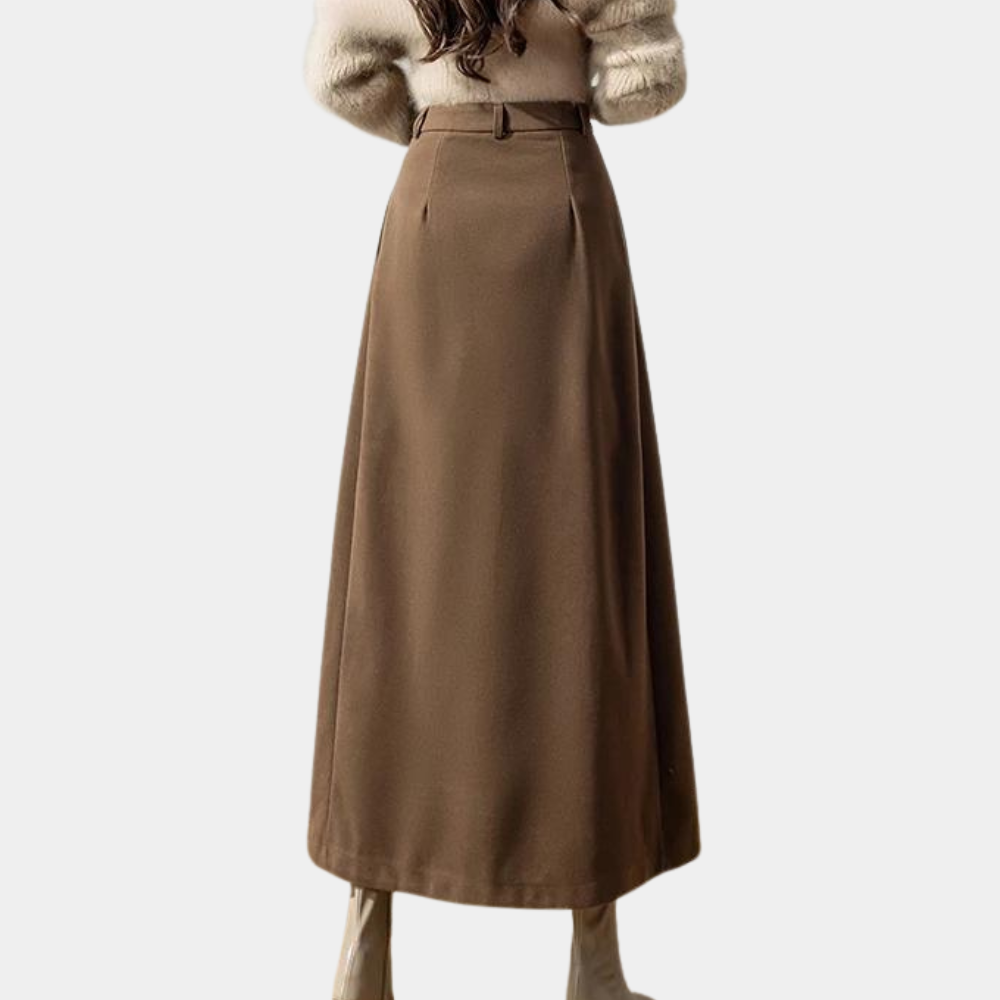 Sahari - Falda maxi para mujer | Silueta plisada en línea A