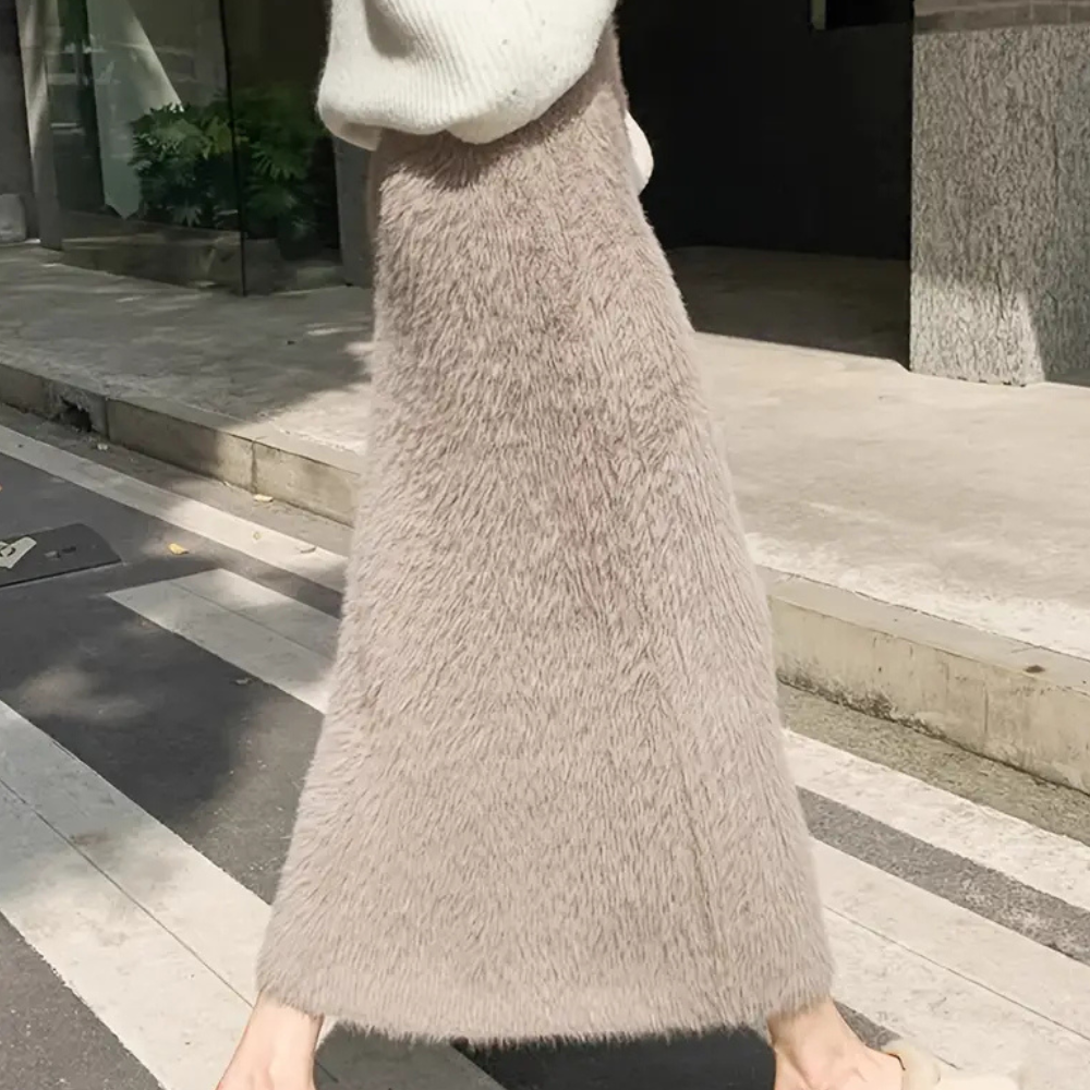 Sahari - Gonna Midi da Donna | Pelliccia Sintetica, Elegante, Comoda