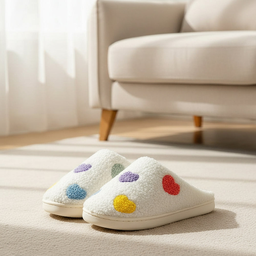 Damen Hausschuhe | Warme Pantoffeln mit Antislip, Verspielt Design - 2