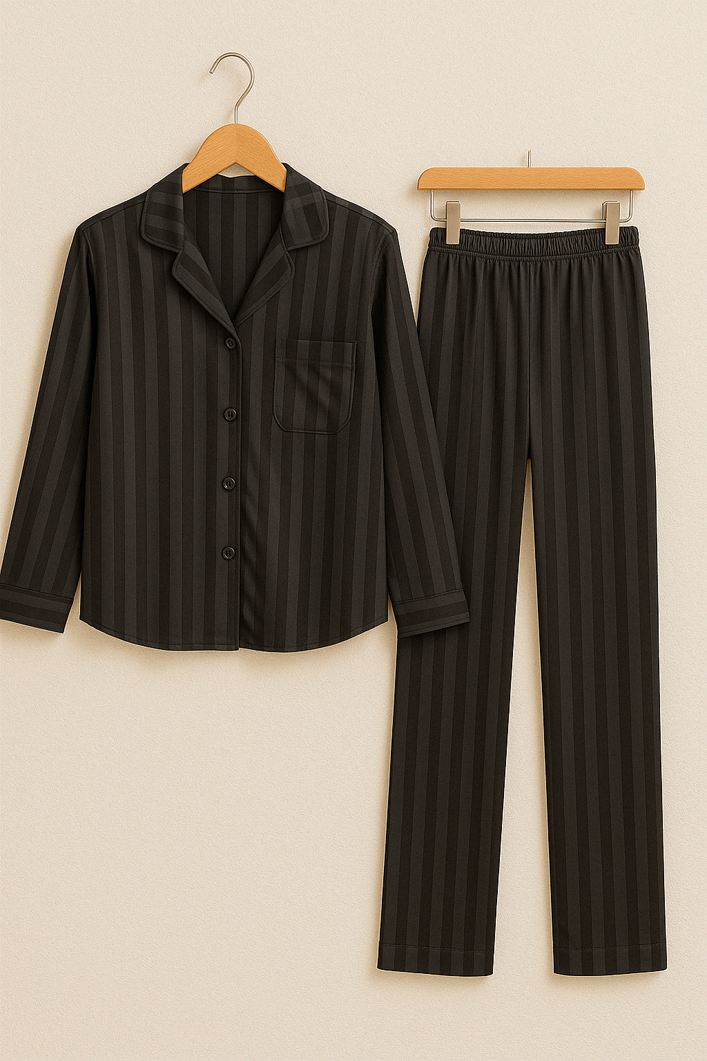 Sahari - Set pigiama da donna | Materiale morbido, motivo a righe classico