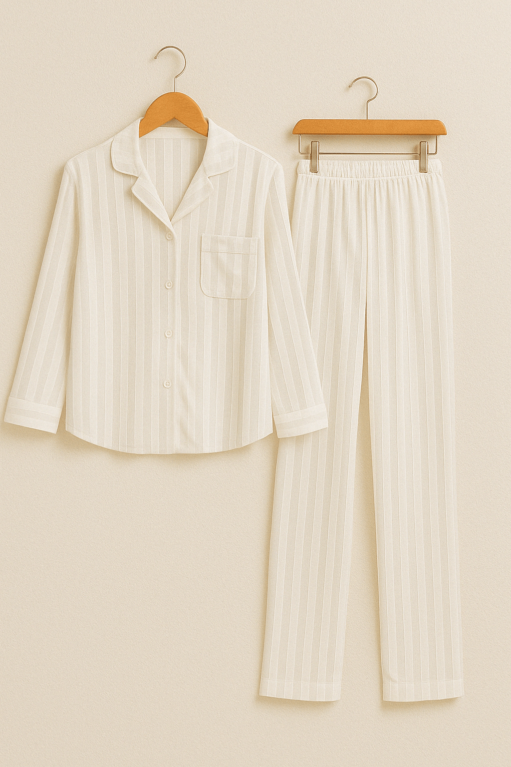 Sahari - Set pigiama da donna | Materiale morbido, motivo a righe classico