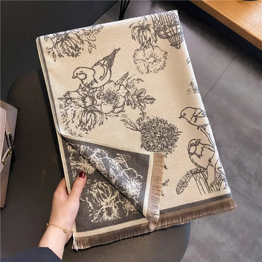 Sahari - Bufanda para mujer | Reversible, Pashmina, Estampado de flores