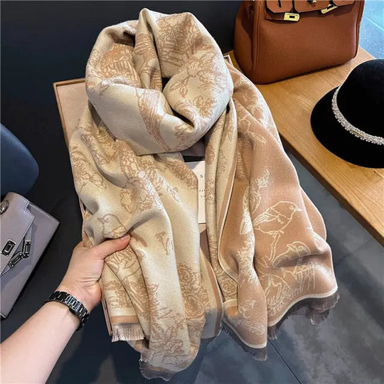 Sahari - Bufanda para mujer | Reversible, Pashmina, Estampado de flores