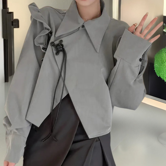 Sahari - Dames Top | Elegante plooidetails, ademend weefsel