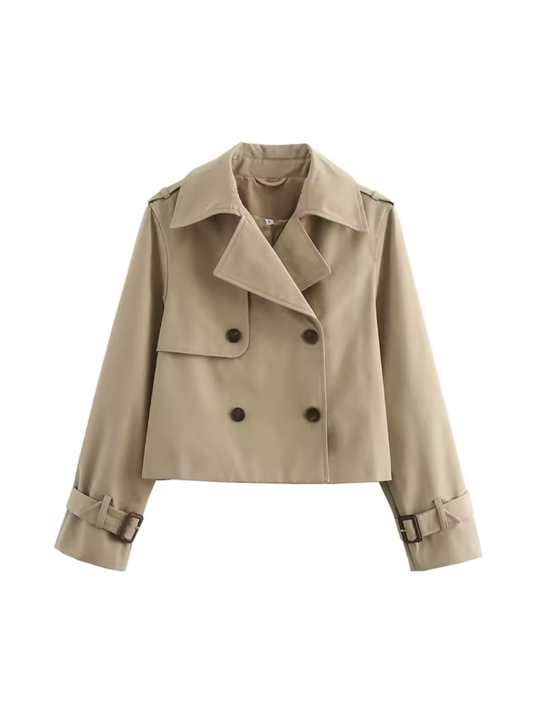 Sahari - Abrigo trench para mujer | Impermeable, de doble botonadura, estilo clásico