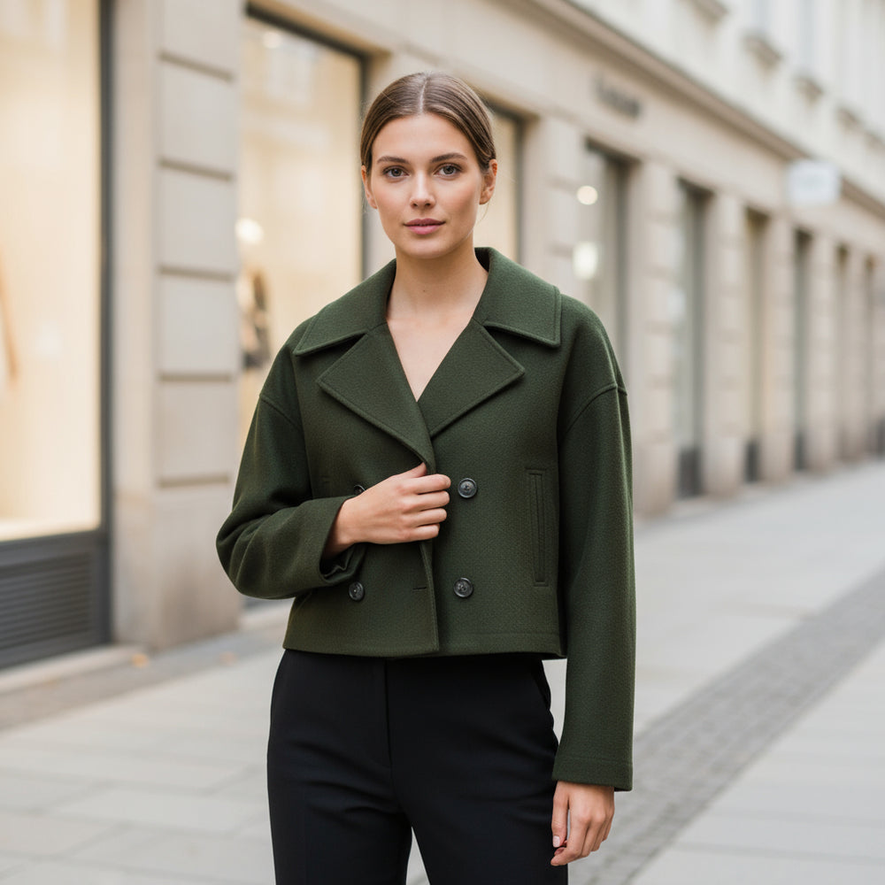 Damenjacke | Doppelreiher, Cropped, Elegante Passform für Jede Gelegenheit - 2