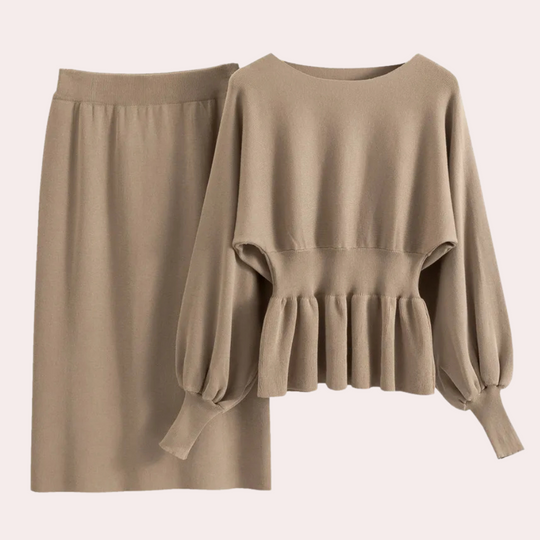 Sahari - Conjunto de dos piezas para mujer | Mezcla suave de lana, minimalista