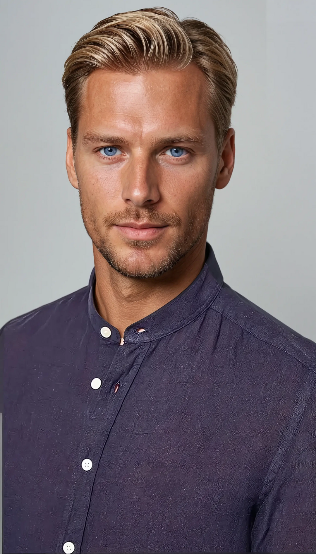 Sahari - Camisa para hombre | Lino, cuello mao, relajado