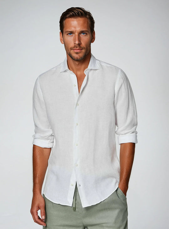 Sahari - Camisa para hombre | Lino, casual, transpirable
