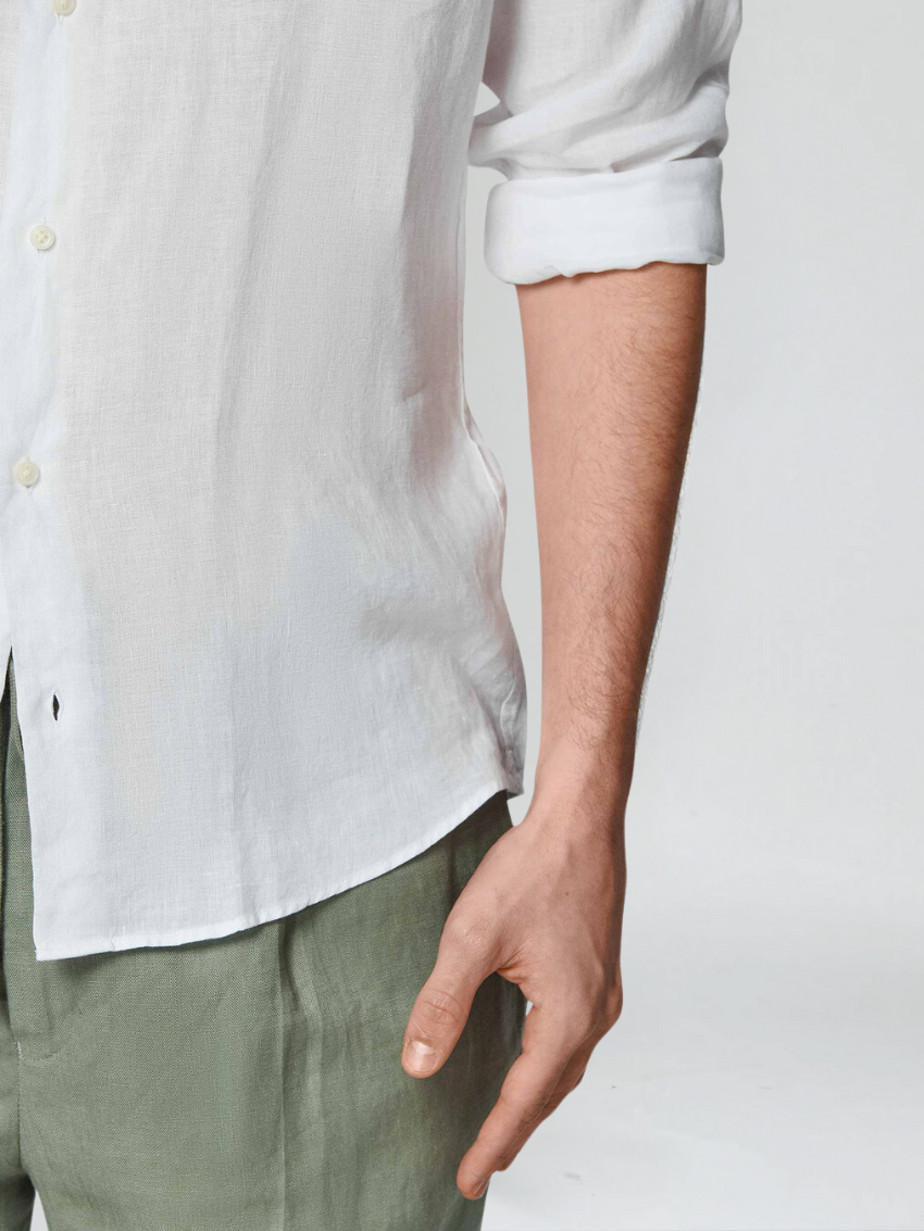 Sahari - Camisa para hombre | Lino, casual, transpirable
