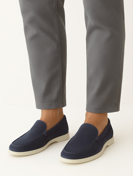 Sahari - Heren Loafers | Suède, Witte Zool, Modern
