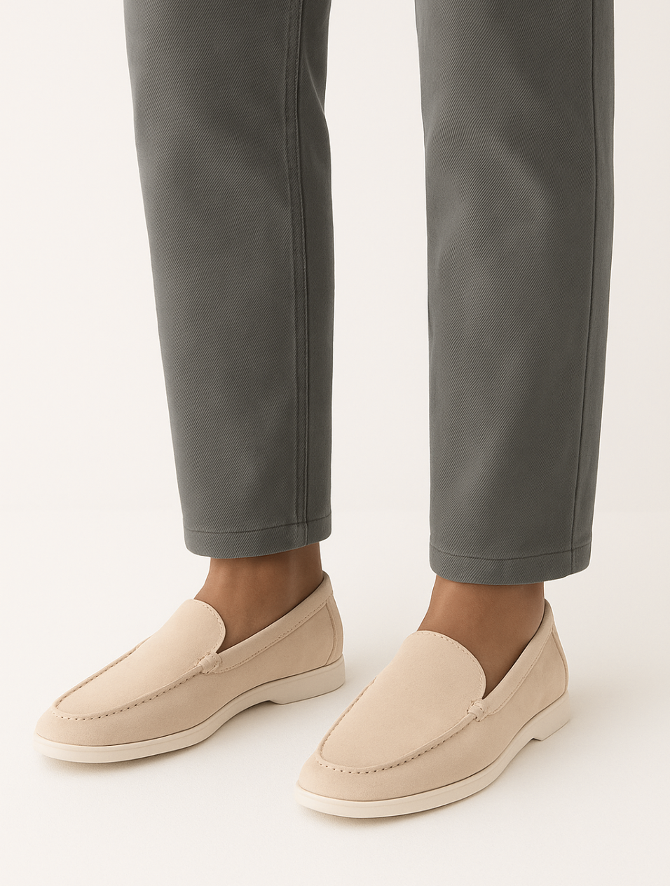 Sahari - Heren Loafers | Suède, Witte Zool, Modern