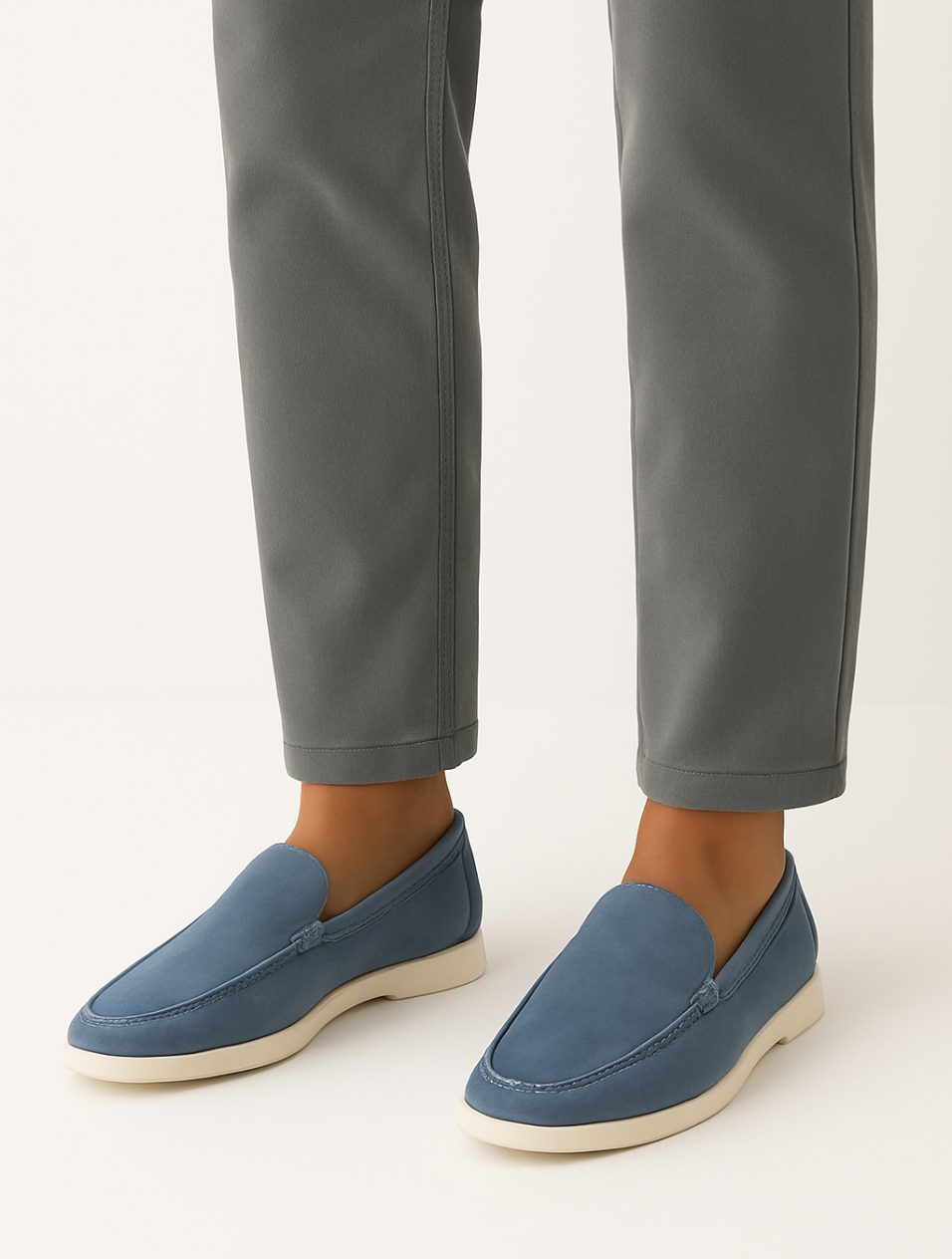 Sahari - Heren Loafers | Suède, Witte Zool, Modern