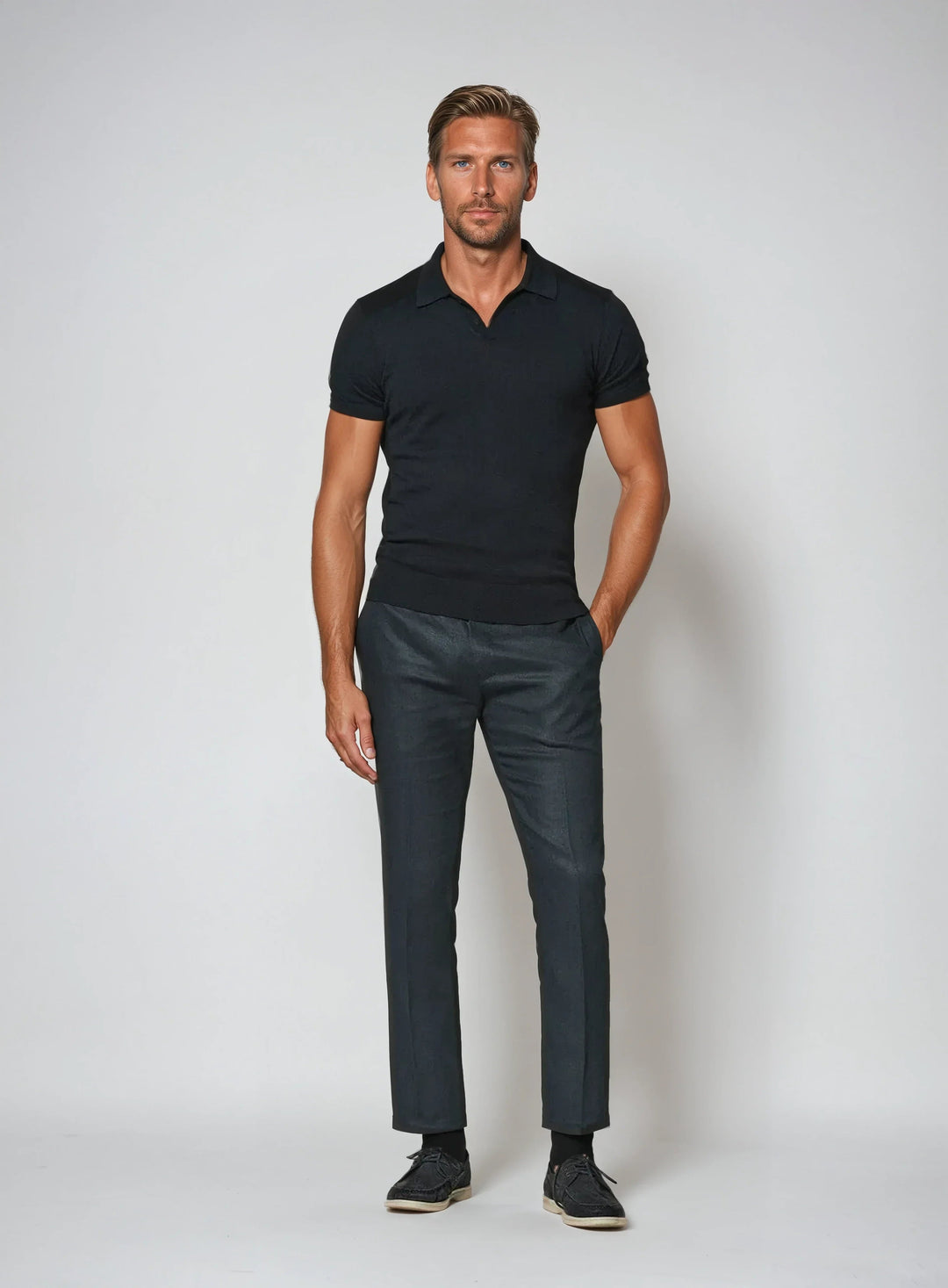 Sahari - Polo da uomo | Senza bottoni, moderno, cotone