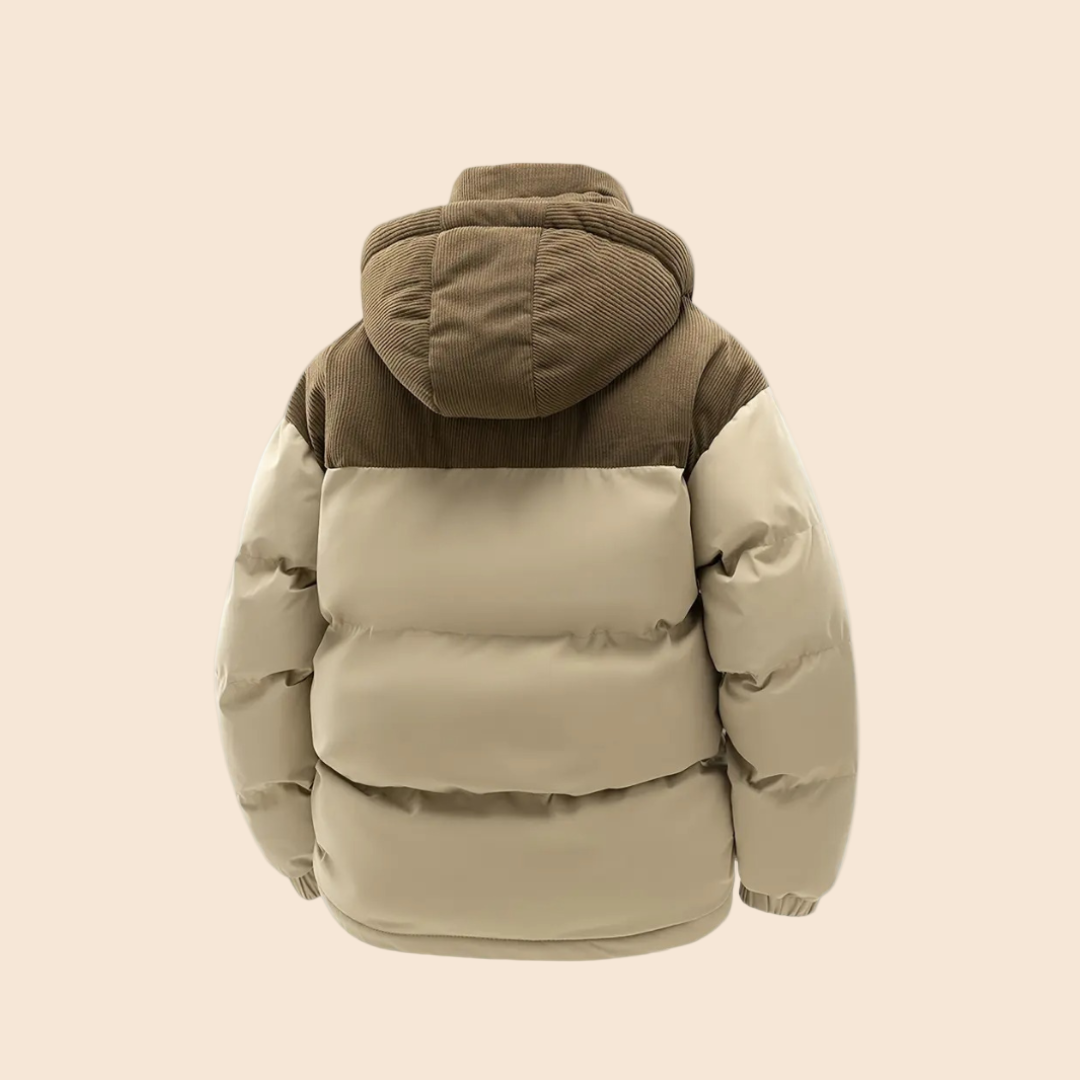 Sahari - Chaqueta acolchada para hombre | Aislada, capucha de pana, diseño moderno, invierno