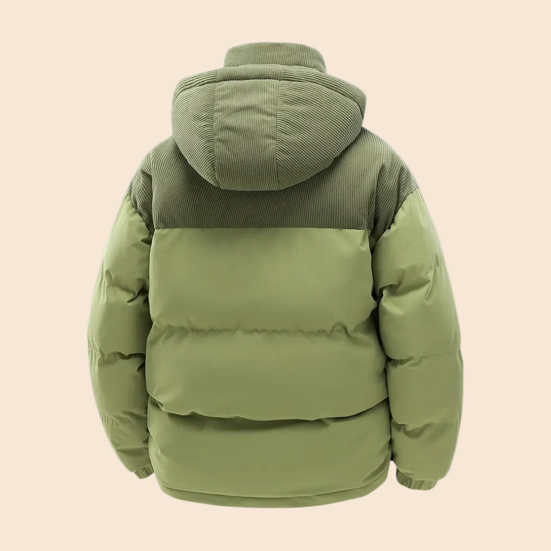 Sahari - Chaqueta acolchada para hombre | Aislada, capucha de pana, diseño moderno, invierno