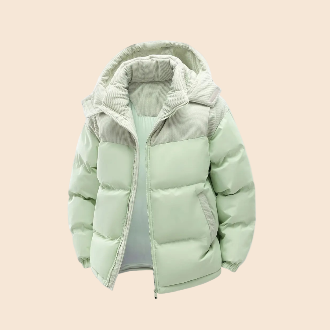 Sahari - Chaqueta acolchada para hombre | Aislada, capucha de pana, diseño moderno, invierno