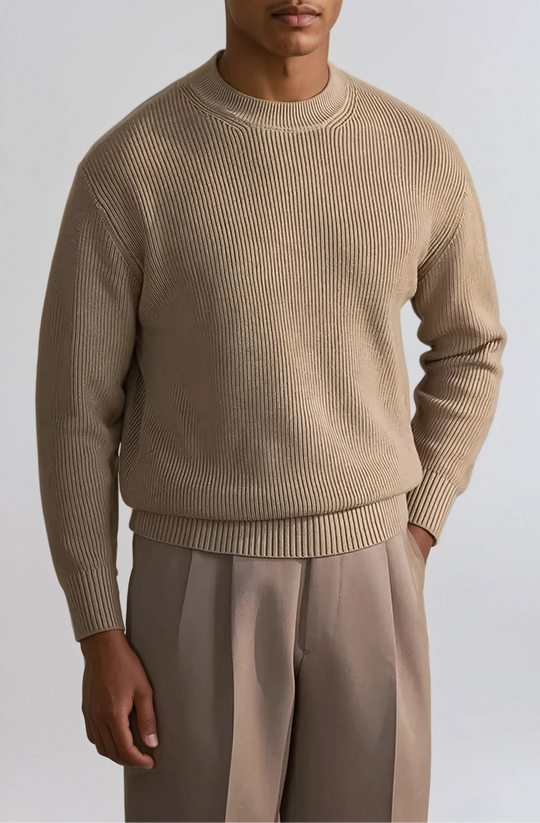 Sahari - Herren Pullover | Gerippt, O-Hals, Atmungsaktives Material