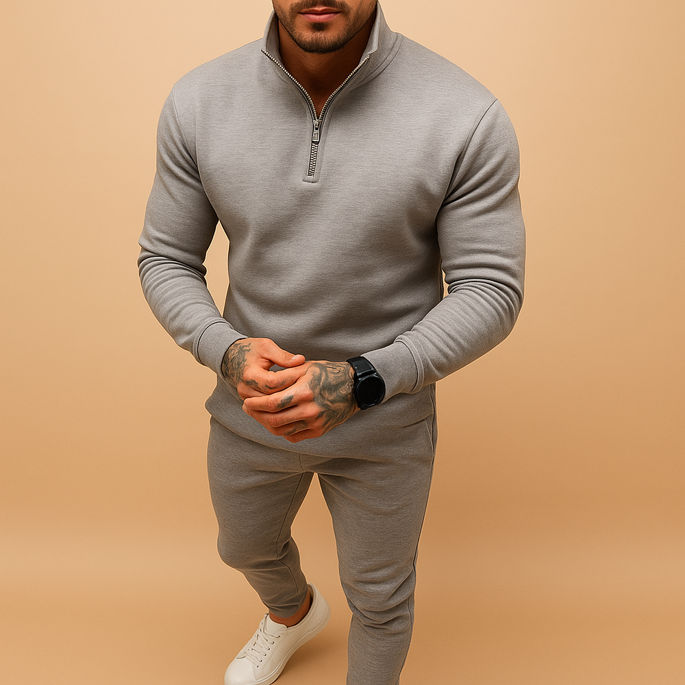 Sahari - Heren Trainingspak | Halve-Rits Sweatshirt, Joggingbroek, Ademend